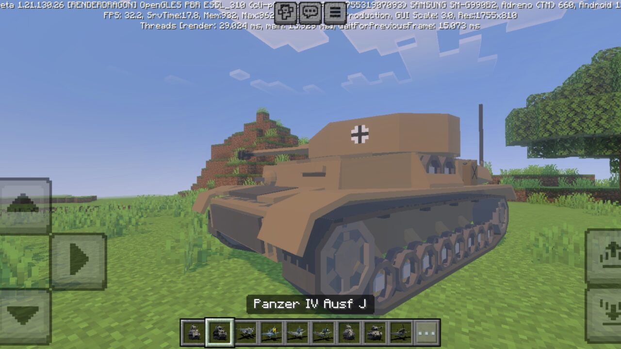 Panzer from War Thunder Mod for Minecraft PE