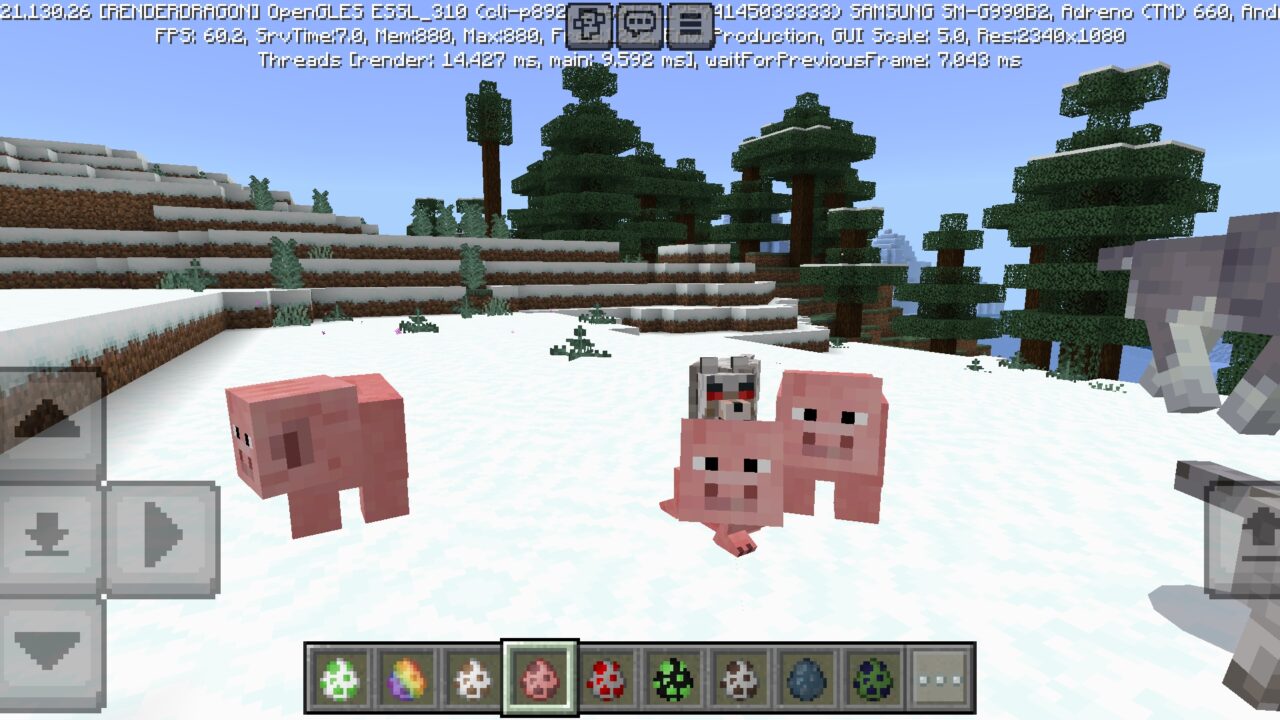 Pigs from Alpha Beta Mod for Minecraft PE