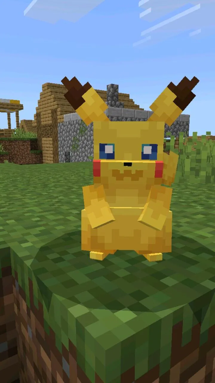 Pikachu from Pokemon Mod for Minecraft PE