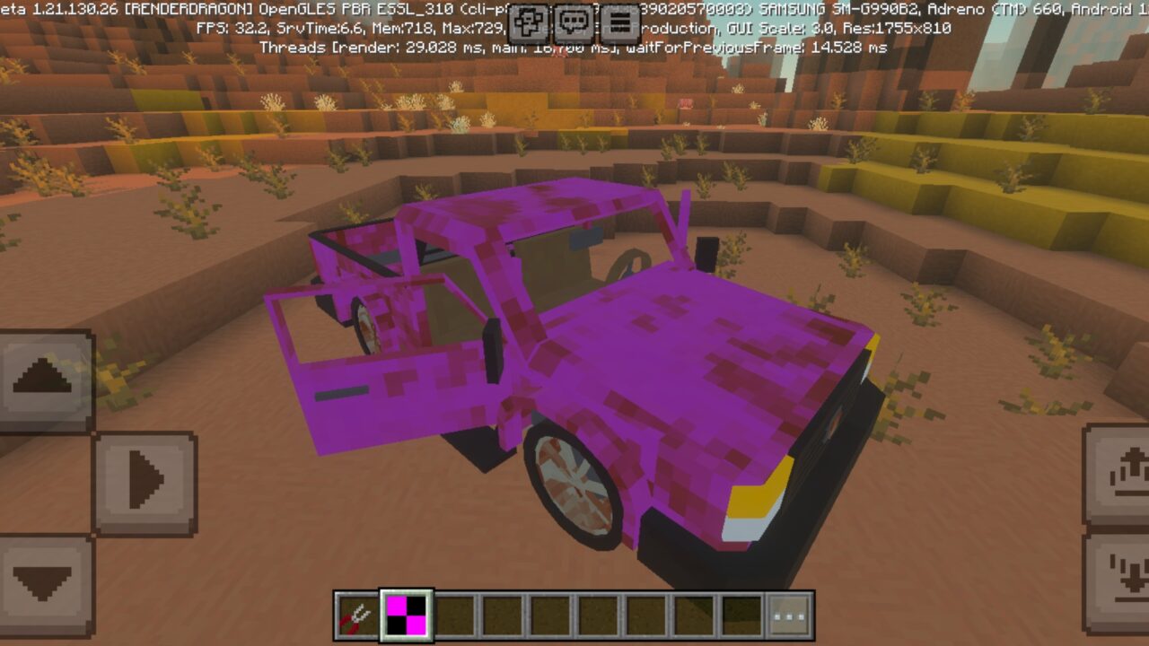 Purple from Abandoned Vehicles Mod for Minecraft PE