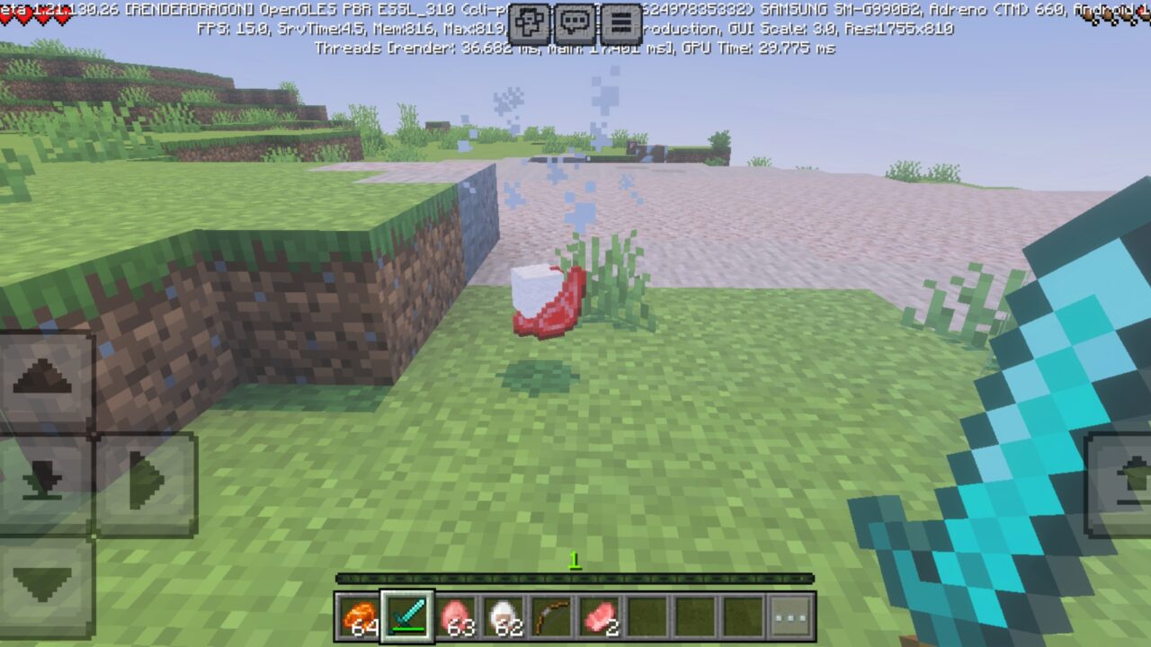 Result from Clumps Mod for Minecraft PE