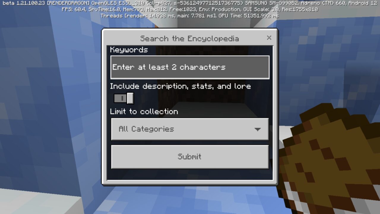 Search from Pocket Wikipedia Mod for Minecraft PE