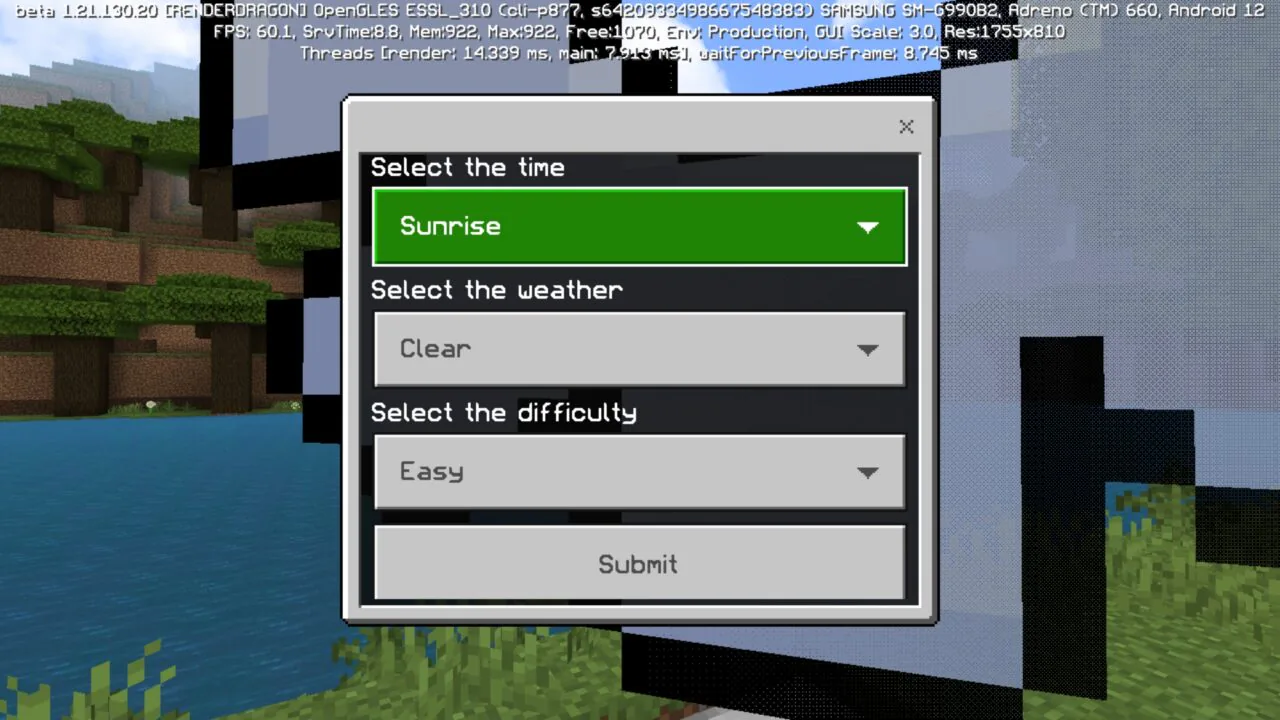 Settings from Battle Royale Map for Minecraft PE