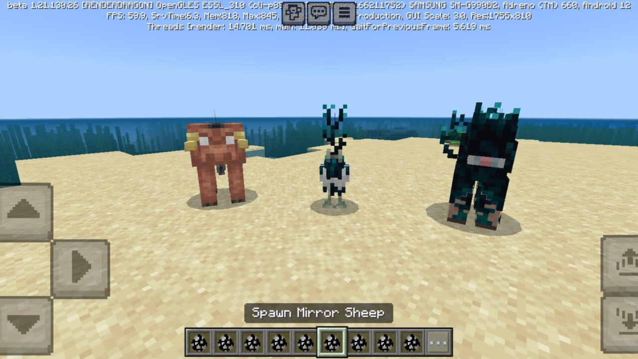 Sheep from Mirror Mobs Mod for Minecraft PE
