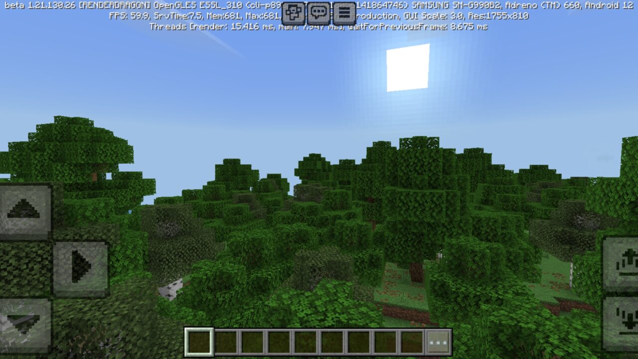 Sky from Realistic Shaders for Minecraft PE