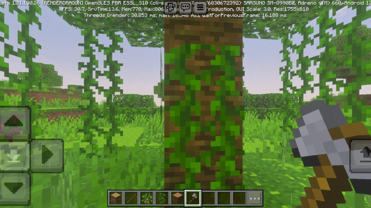 start from Tree Harvester Mod for Minecraft PE
