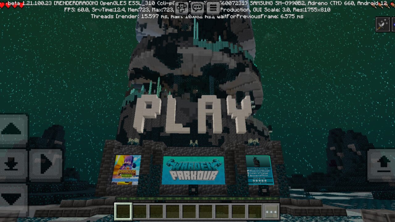 Start from Warden Parkour Map for Minecraft PE