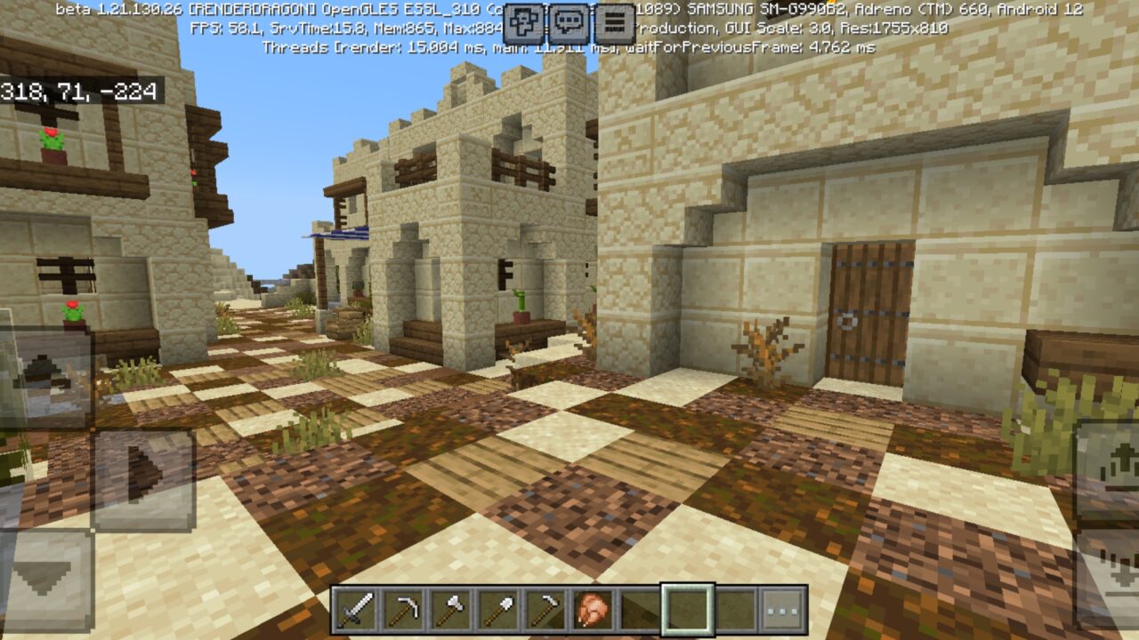 Street from Desert Village Map for Minecraaft PE