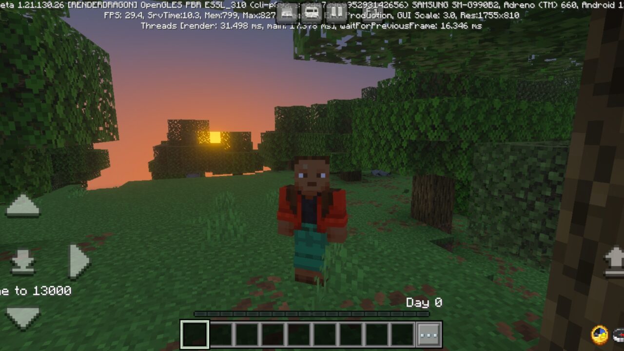 Sunset from Longer Days Mod for Minecraft PE