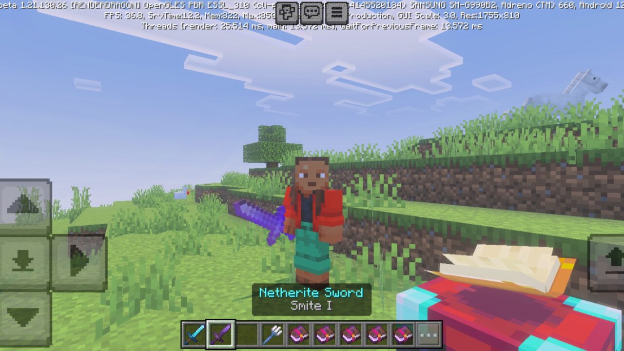 Sword from Library Enchants Mod for Minecraft PE