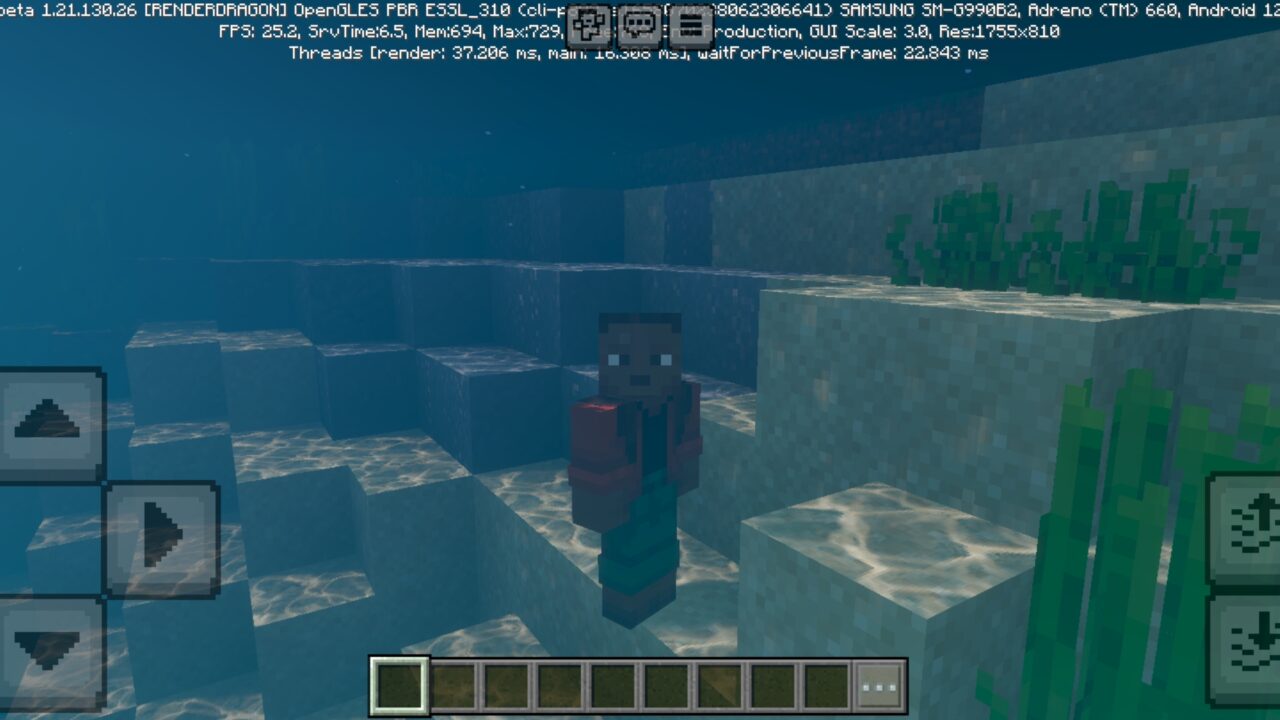 Underwater from Cinematic Visuals Shader for Minecraft PE