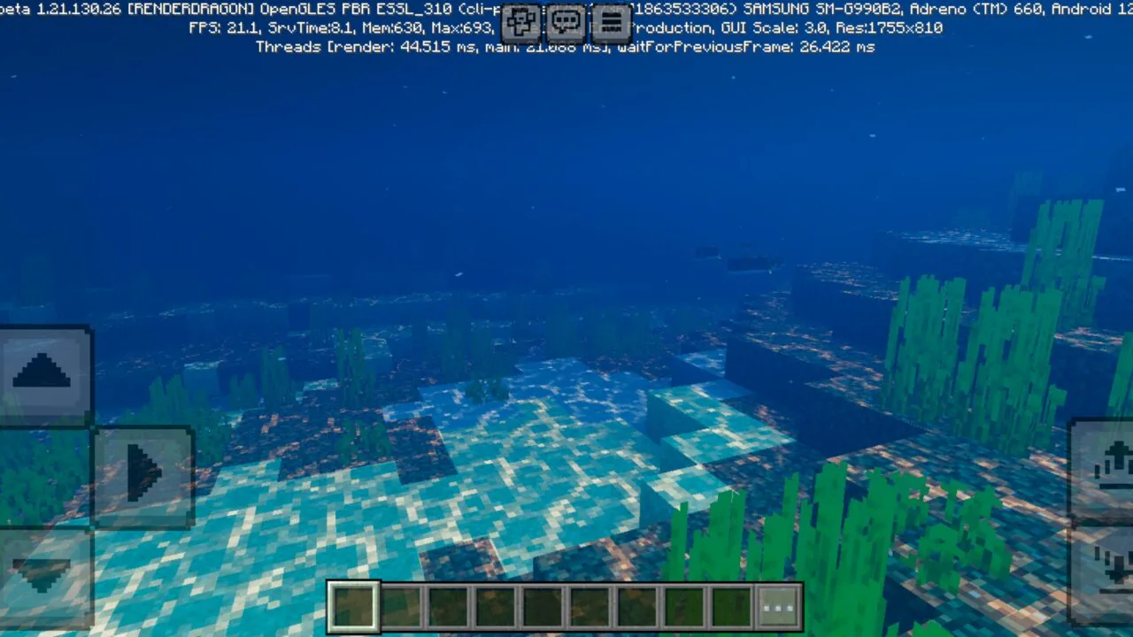 Underwater from Immersive Visuals Texture Pack for Minecraft PE