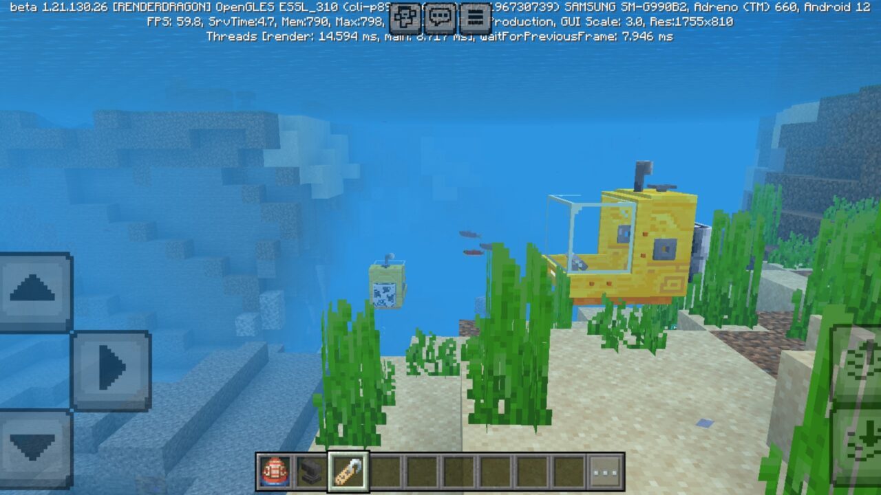 Underwater from Submarine Texture Pack for Minecraft PE