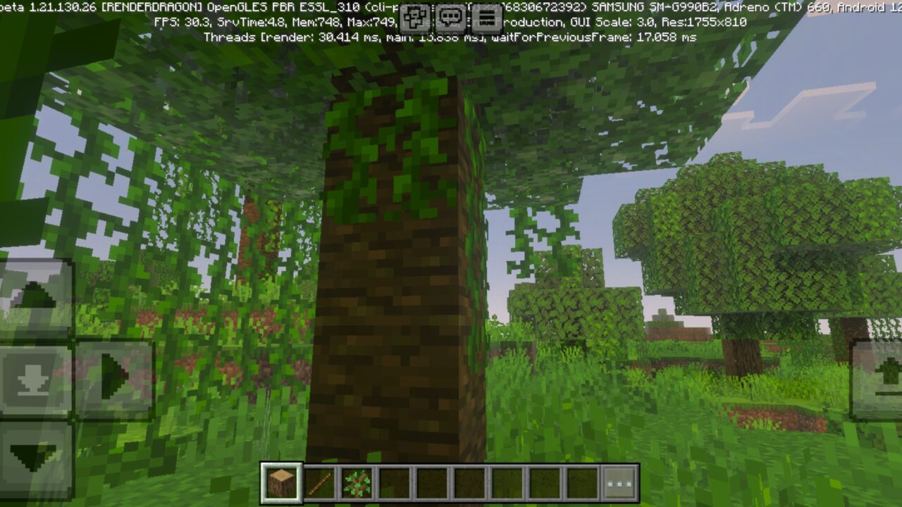 Use It from Tree Harvester Mod for Minecraft PE