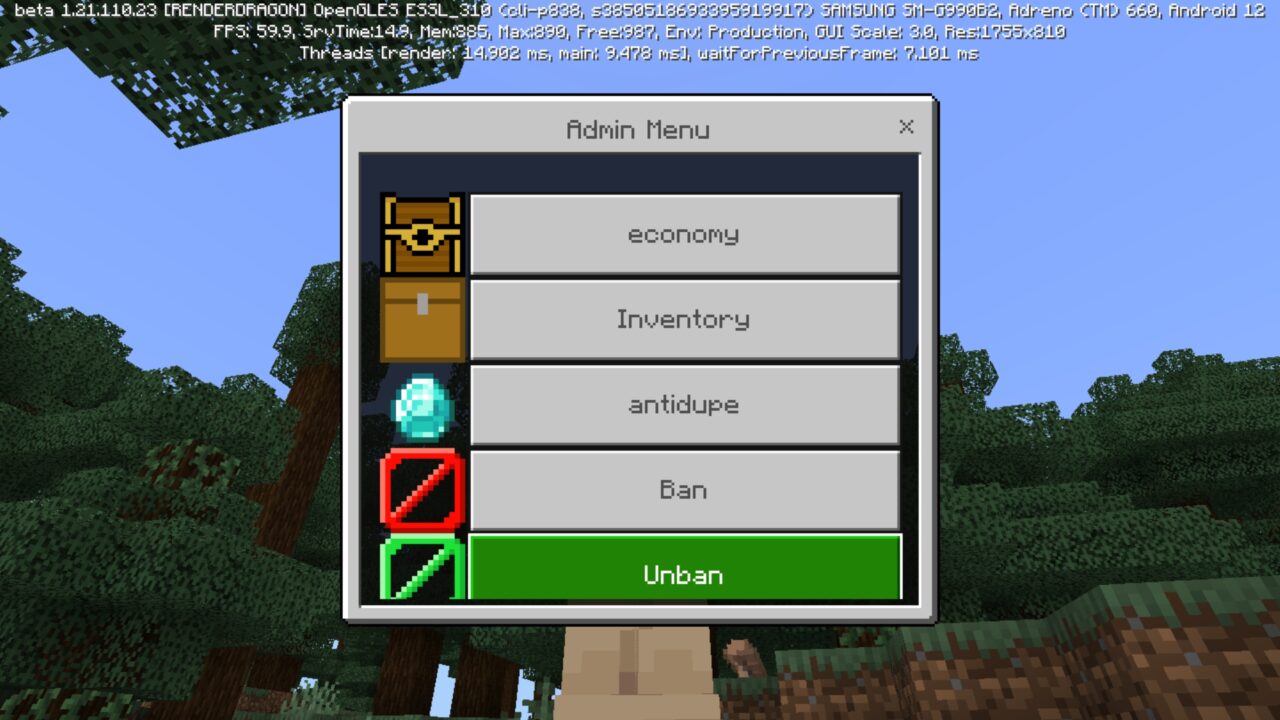 Variants from Server Helper Mod for Minecraft PE