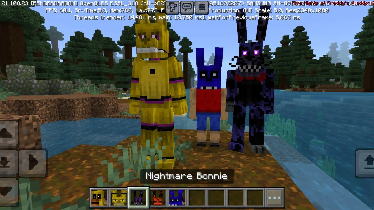Variants from Spring Bonnie Costume Mod for Minecraft PE