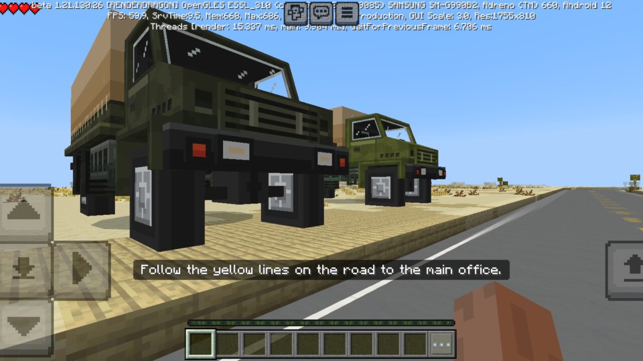 Vehicle from Area 51 Map for Minecraft PE