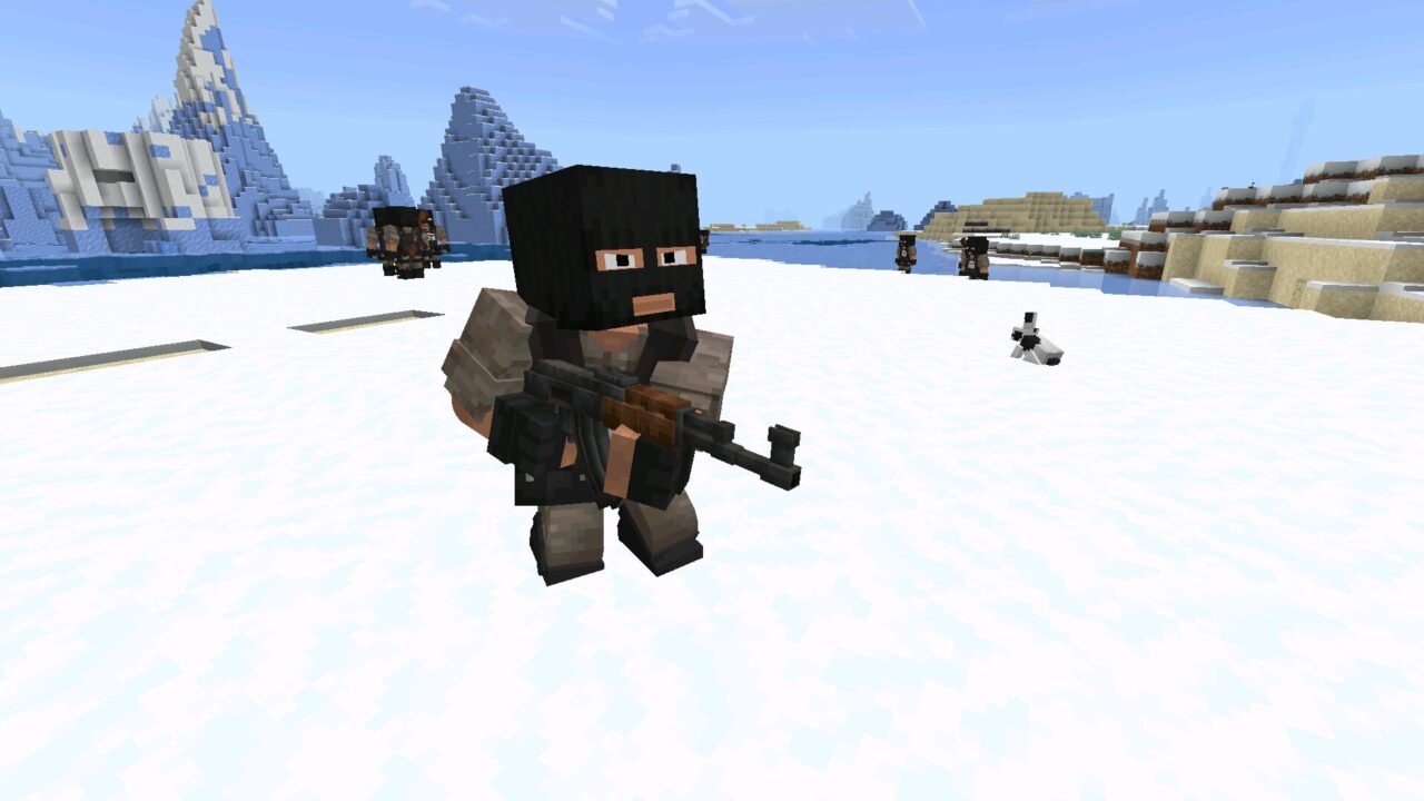 Crouching from Terrorist Mod for Minecraft PE