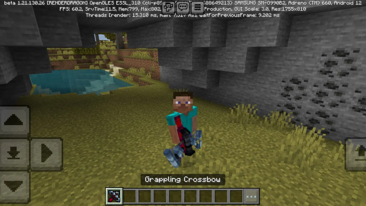 Grappling Crossbow Mod for Minecraft PE