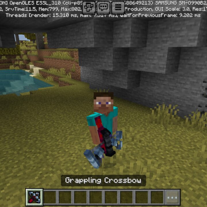 Grappling Crossbow Mod for Minecraft PE