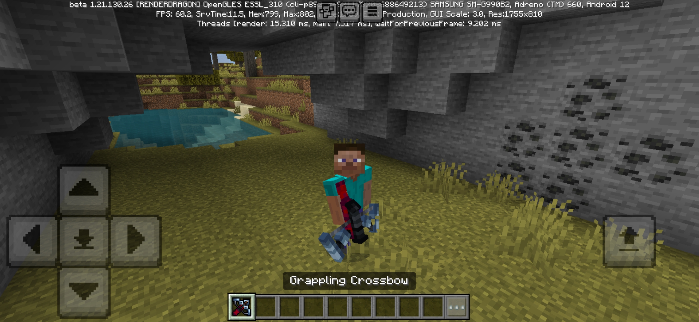 Download Grappling Crossbow Mod for Minecraft Bedrock Edition
