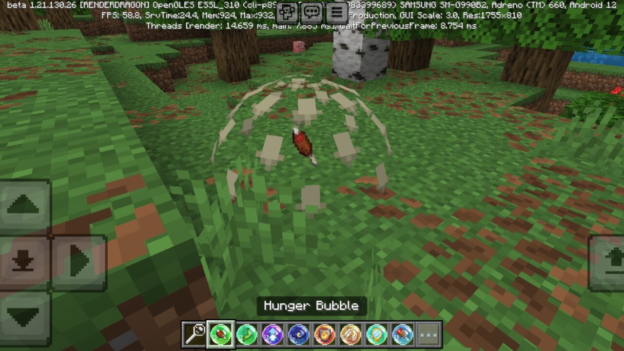 Hunger from Potion Bubbles Mod for Minecraft PE