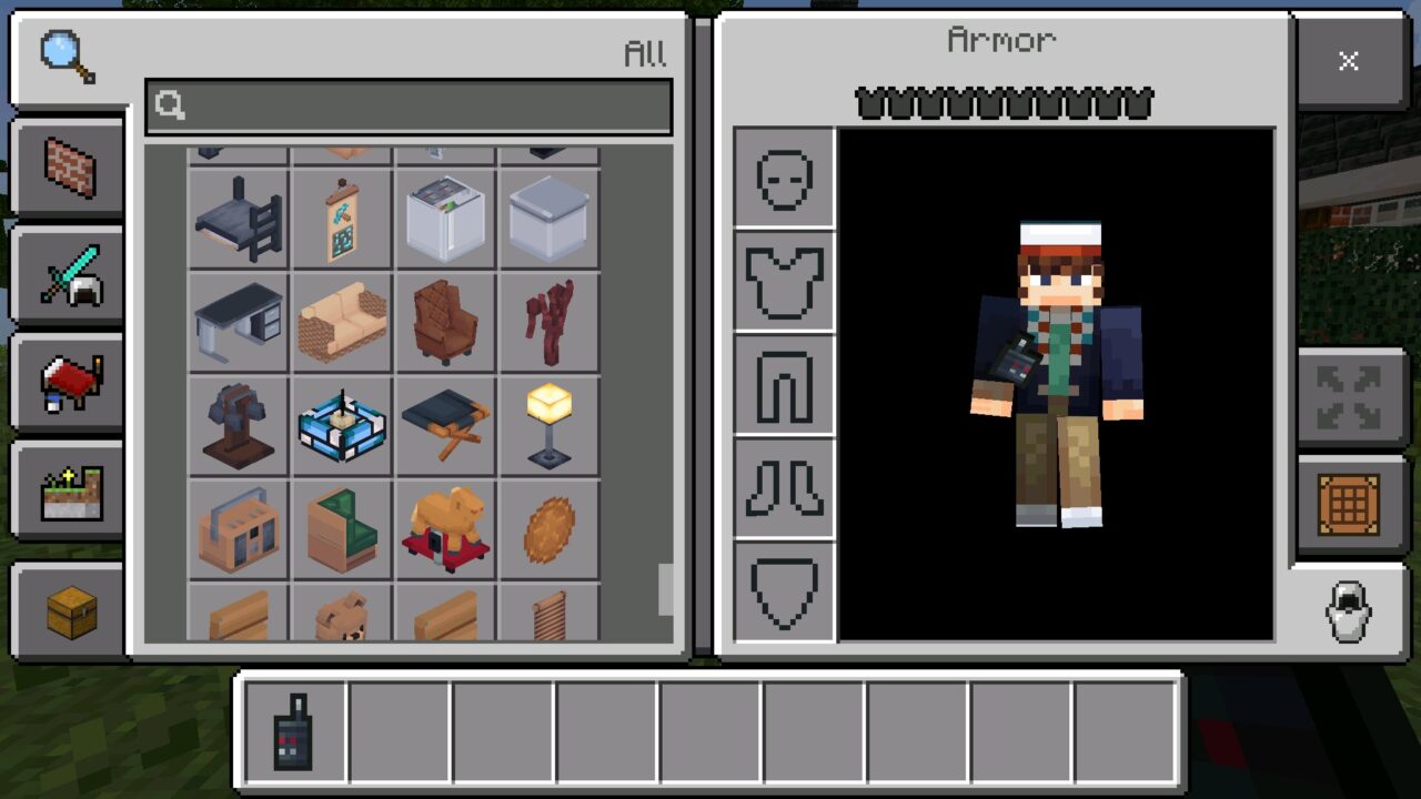 Inventory from Stranger Things Mod for Minecraft PE