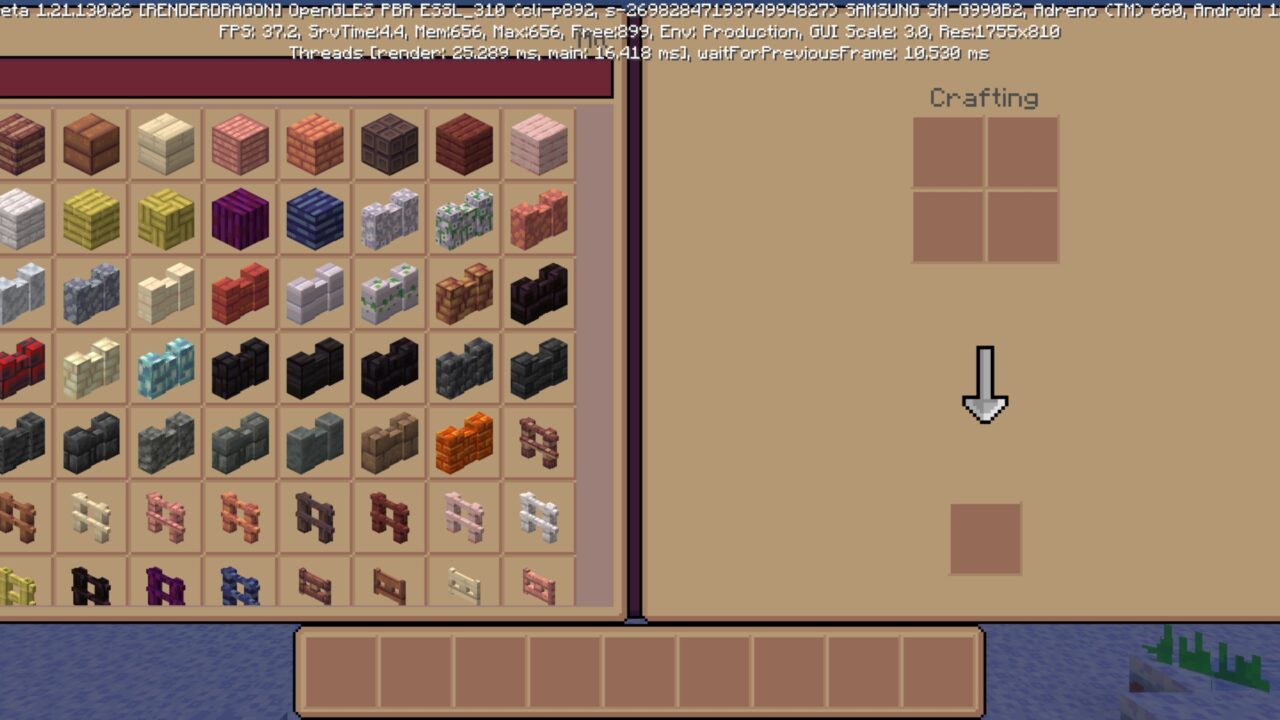 Inventory from Starlight Fairytale Texture Pack for Minecraft PE