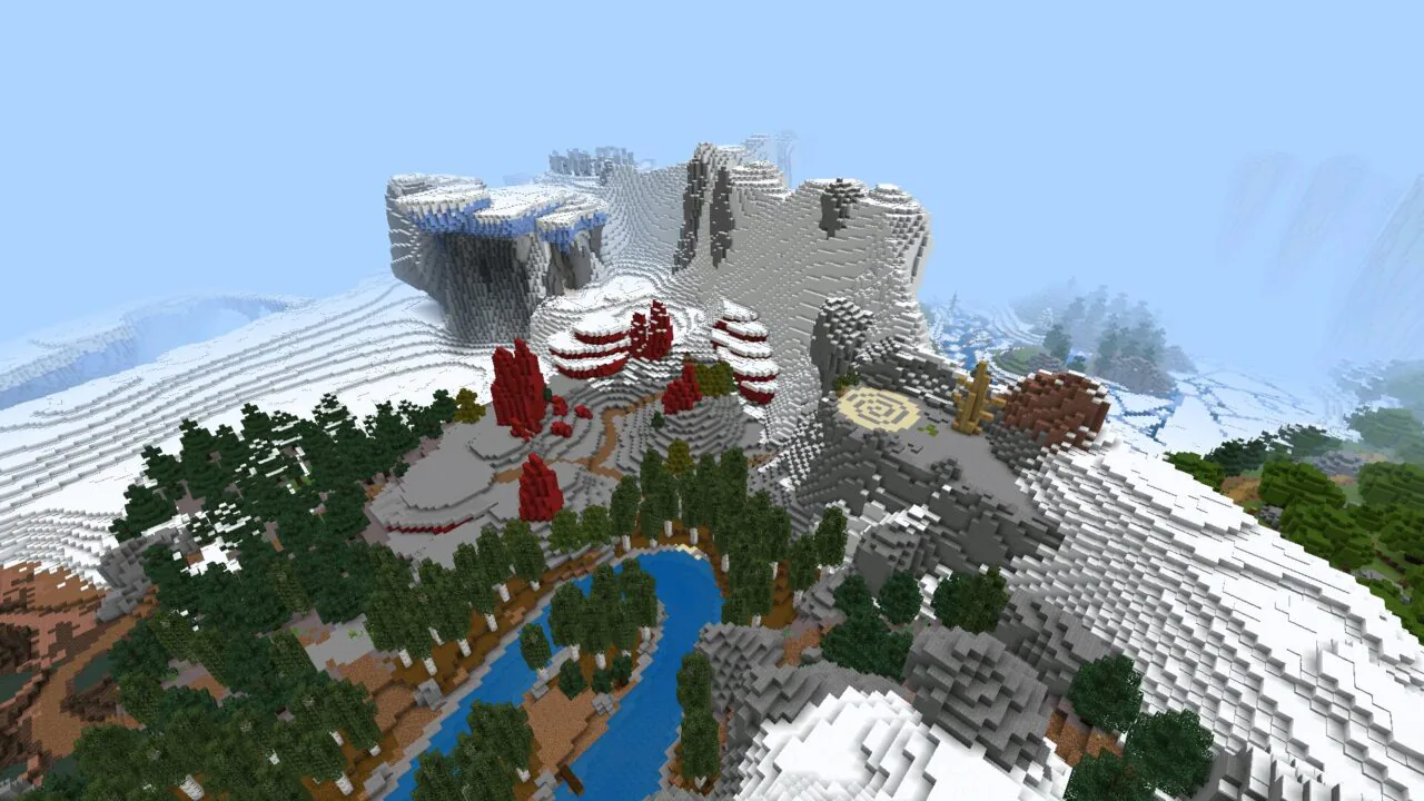 Landscape from Ice Age Survival Map for Minecraft PE