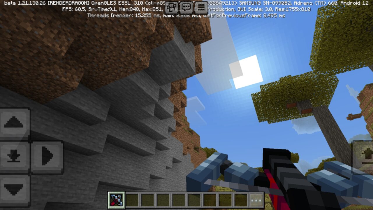 Options from Grappling Crossbow Mod for Minecraft PE