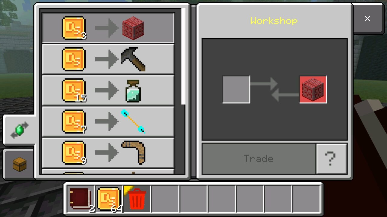 Trade from Toys and Monsters Mod for Minecraft PE