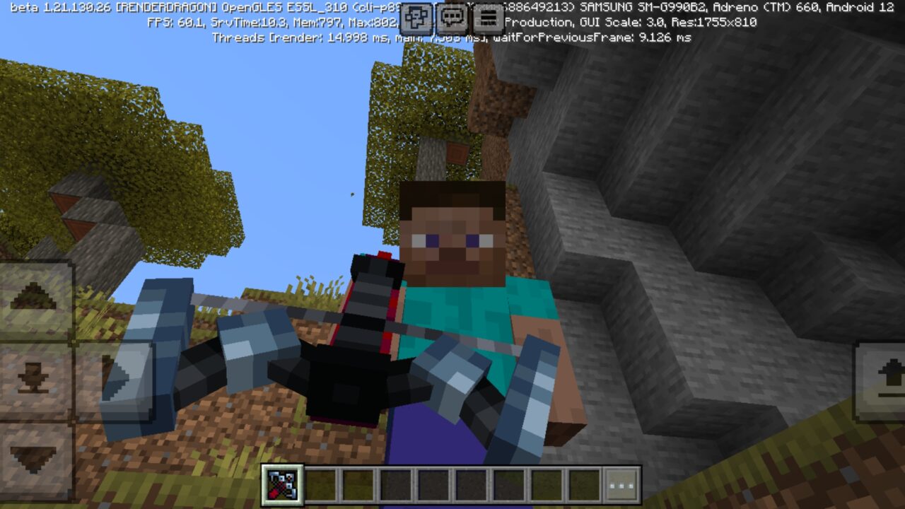 Use It from Grappling Crossbow Mod for Minecraft PE