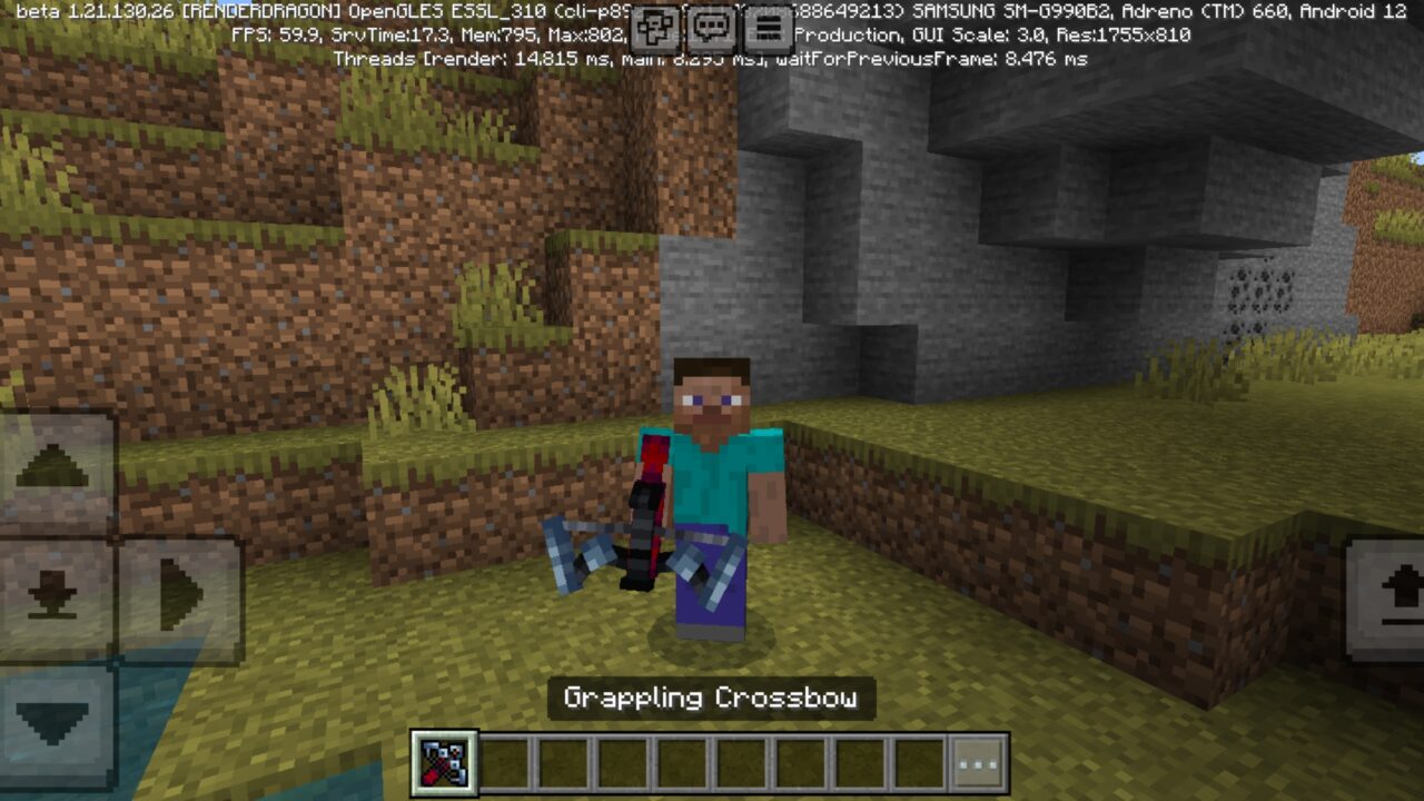 Weapon from Grappling Crossbow Mod for Minecraft PE