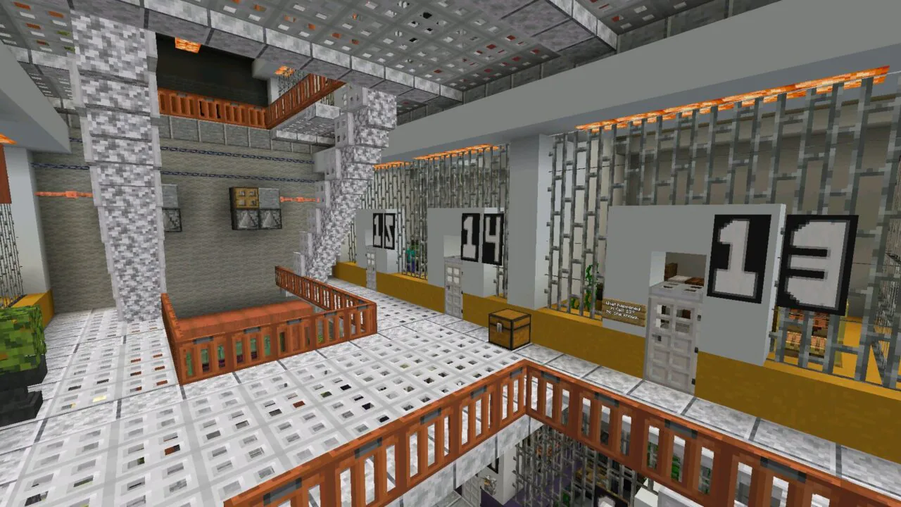 Cells from Alcatraz Prison Map for Minecraft PE