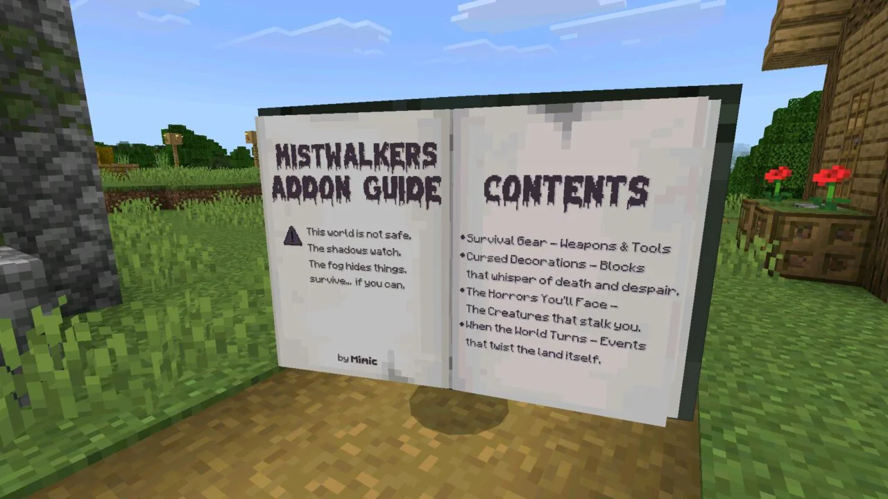 Guide from Mistwalkers Mod for Minecraft PE
