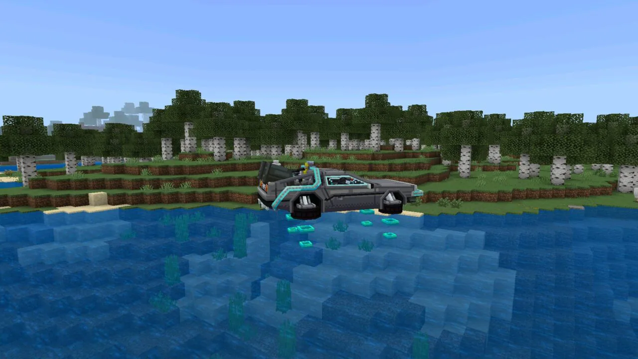 On the river from Flying Cars Mod for Minecraft PE