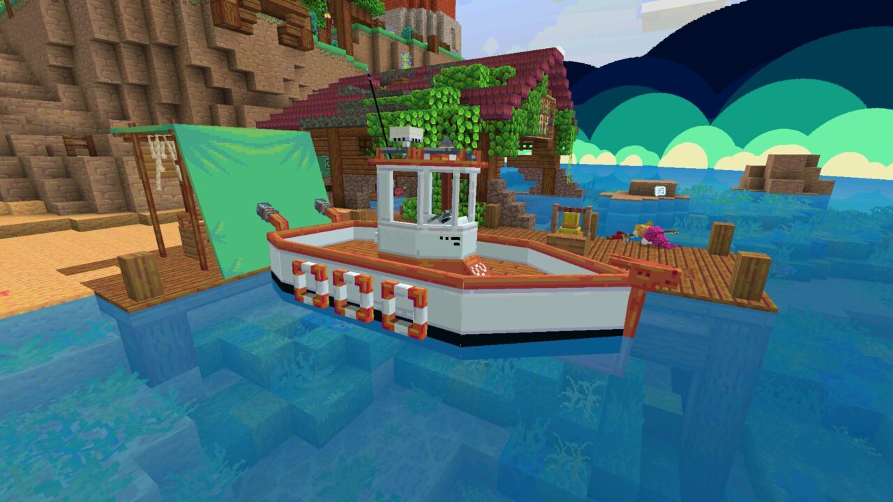 Ship from Seaside Story Mod for Minecraft PE