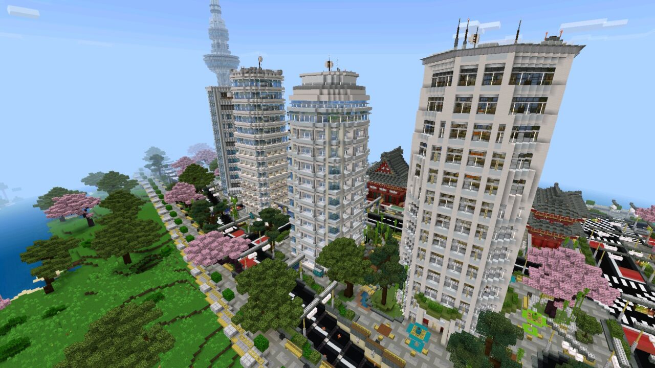 Skyscrapers from Tokyo Map for Minecraft PE