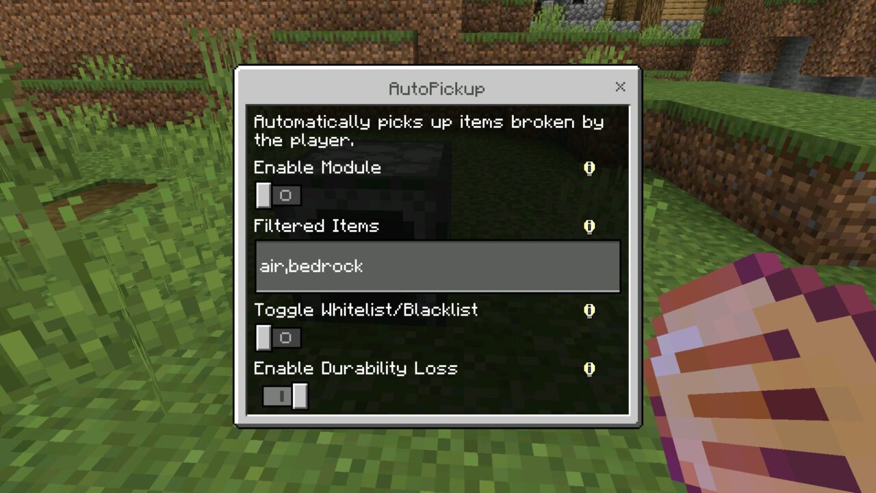 Auto Pickup from Keystone Mod for Minecraft PE