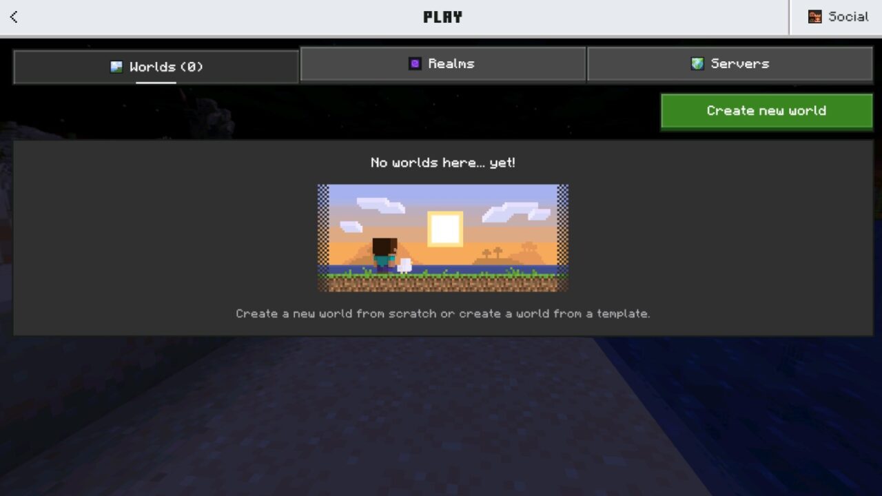 Minecraft 26.3 create new world