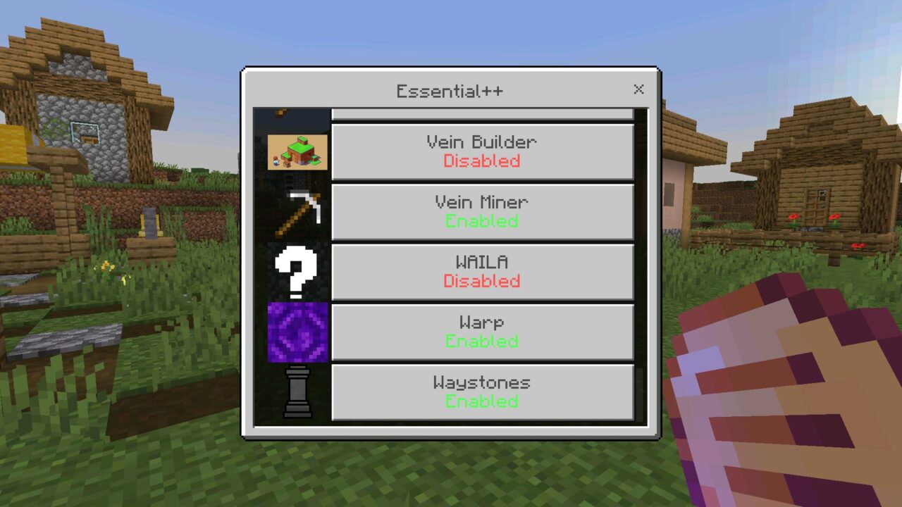 Options from Keystone Mod for Minecraft PE