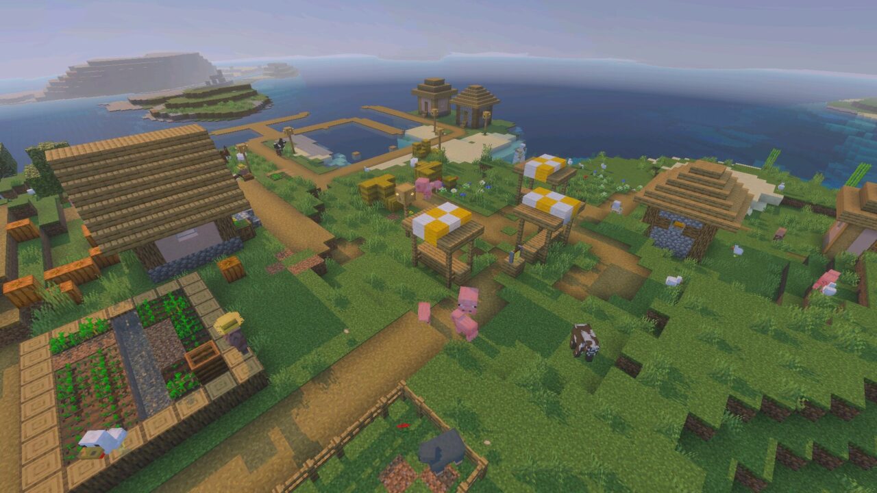 Village from Spectrum Shader for Minecraft PE