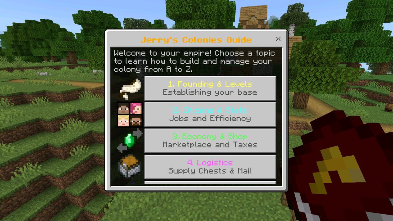 Guide from Jerrys Colonies mod for Minecraft PE