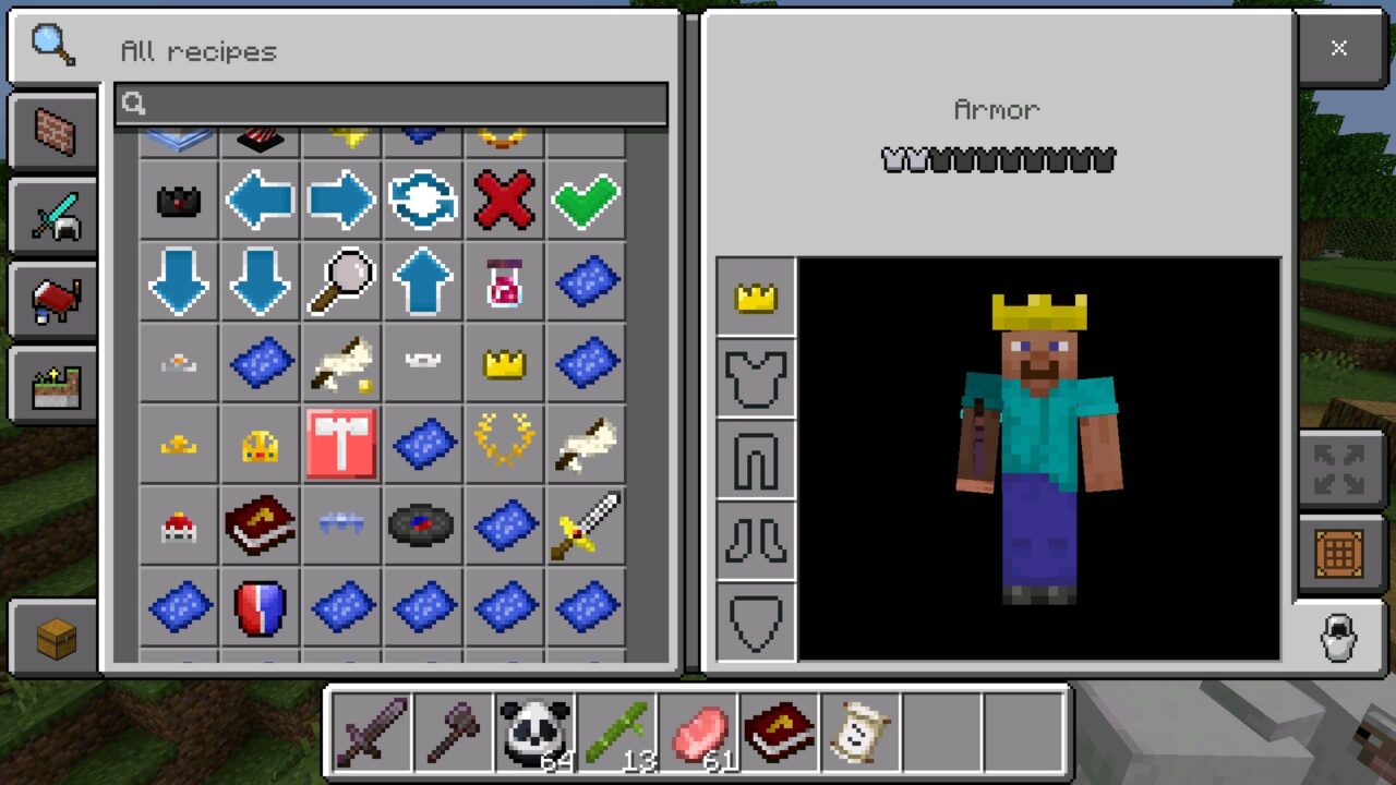 Inventory from Jerrys Colonies mod for Minecraft PE
