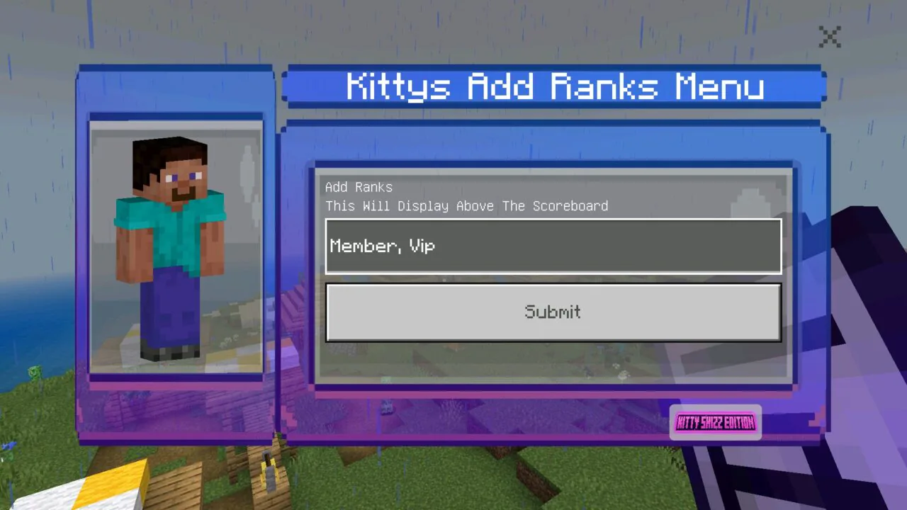 Menu from Scoreboard Mod for Minecraft PE