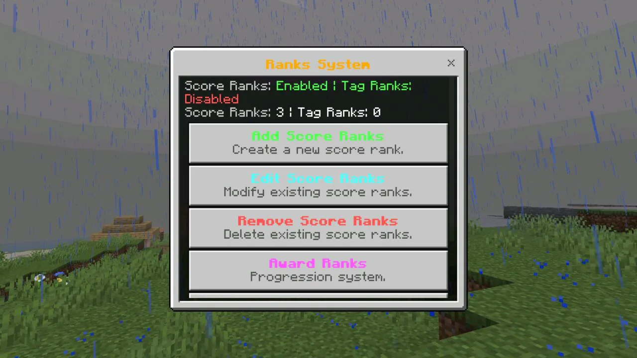 Ranks from Scoreboard Mod for Minecraft PE
