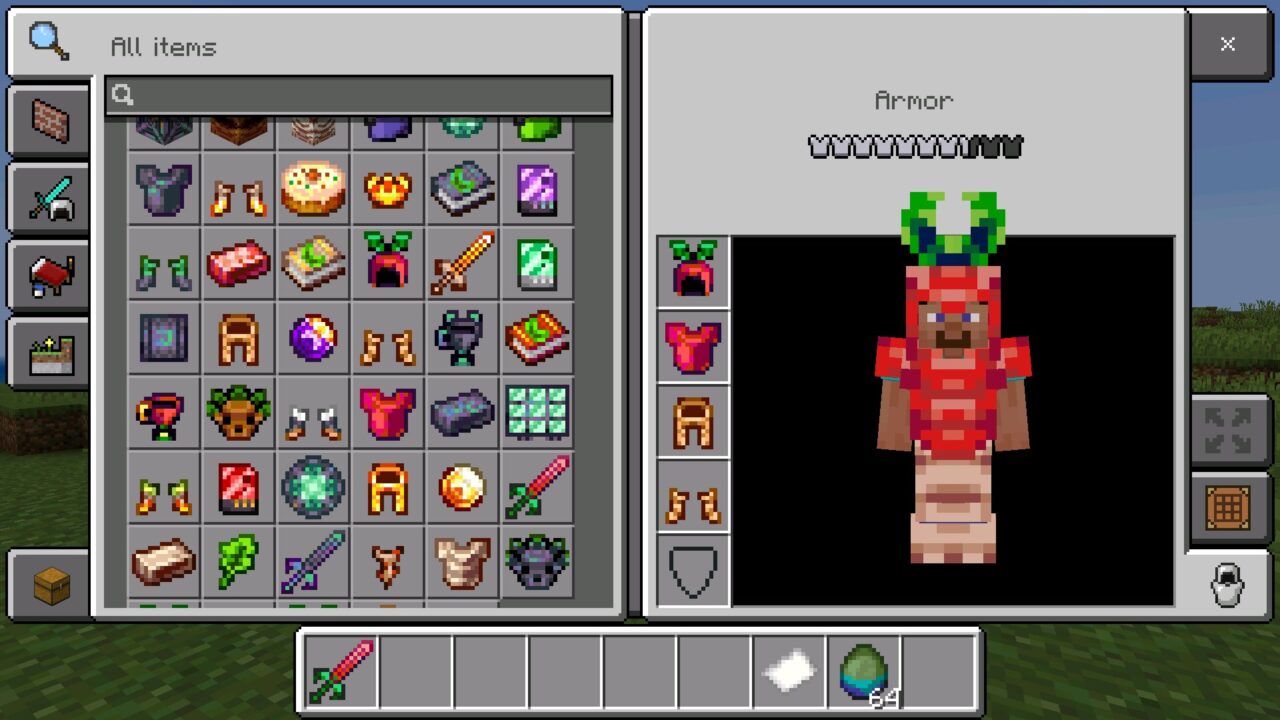 Inventory Radishtopia Mod for Minecraft PE