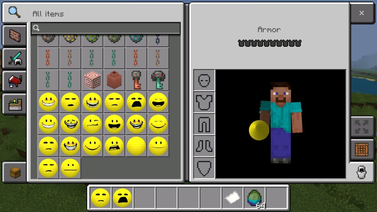 Inventory from Verity Mod for Minecraft PE