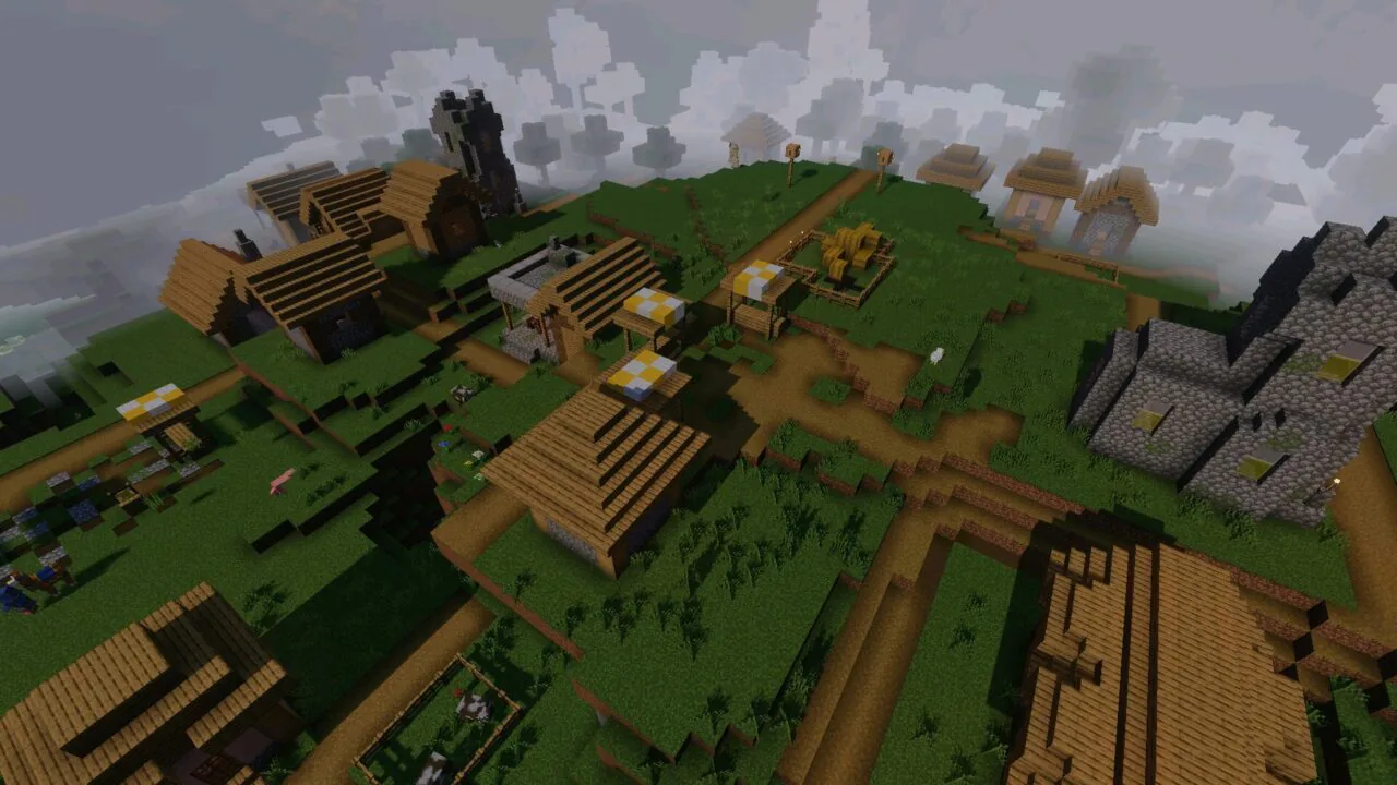 Village from Deep Visuals Shader for Minecraft PE