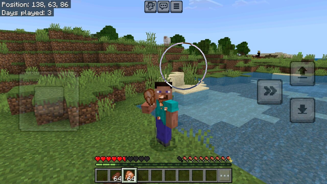 Eating from Java Saturation and Regeneration Mod for Minecraft PE